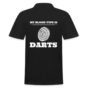 My Blood Type Is Darts Dartspieler - Männer Poloshirt - Schwarz - Hinten - Kai (181cm)