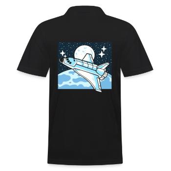 Space Shuttle Ingenieur für Luft-und Raumfahrt - Männer Poloshirt - Schwarz - Hinten - Kai (181cm)