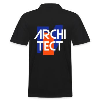 Architect (geometrische Figuren) - Männer Poloshirt - Schwarz - Hinten - Kai (181cm)