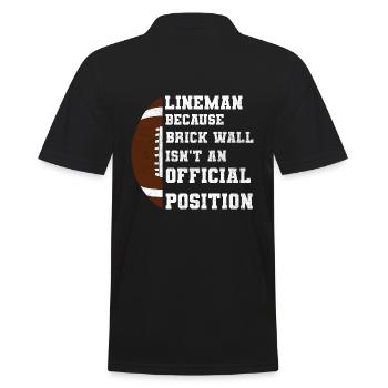 Lineman Official Position American Football - Männer Poloshirt - Schwarz - Hinten - Kai (181cm)