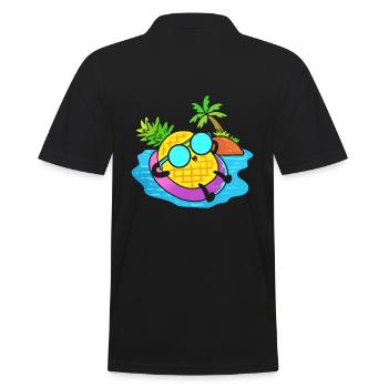 Ananas entspannen Tourist - Männer Poloshirt - Schwarz - Hinten - Kai (181cm)