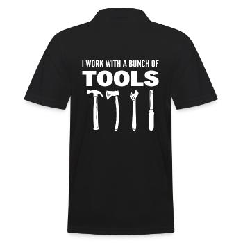 I Work With A Bunch Of Tools Tischler - Männer Poloshirt - Schwarz - Hinten - Kai (181cm)