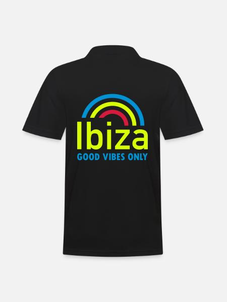 Ibiza, good vibes only (rainbow) - Men's Polo Shirt - black