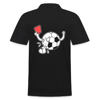 Funny Soccer Ball Sportbeamter - Männer Poloshirt - Schwarz - Hinten - Kai (181cm)