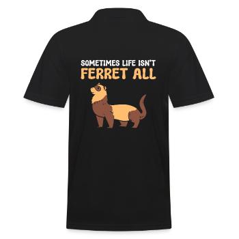 Frettchen Wortspiel Wildtierbiologe - Männer Poloshirt - Schwarz - Hinten - Kai (181cm)