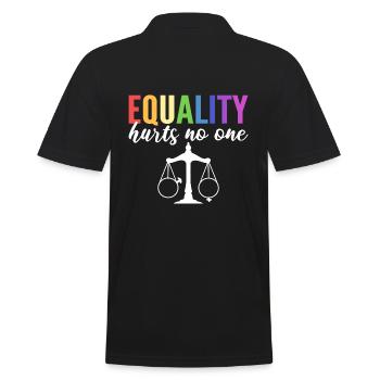 Equality Hurts No One Gleichberechtigter Anwalt - Männer Poloshirt - Schwarz - Hinten - Kai (181cm)