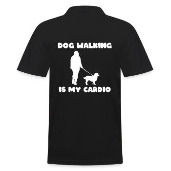 Dog Walking Is My Cardio Hund Gassigehen - Männer Poloshirt - Schwarz - Hinten - Kai (181cm)