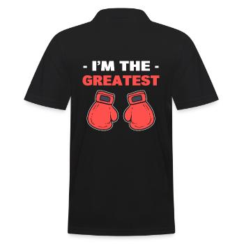 I'm The Greatest Professioneller Boxer - Männer Poloshirt - Schwarz - Hinten - Kai (181cm)