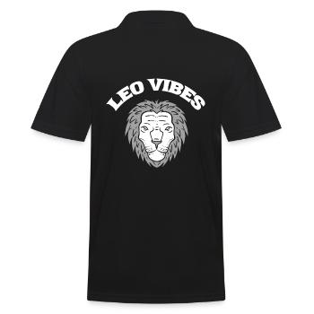 Leo Vibes Astrologe - Männer Poloshirt - Schwarz - Hinten - Kai (181cm)