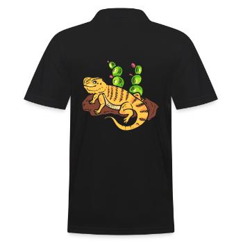 Bärtige Drachen Eidechse Tierwissenschaftler - Männer Poloshirt - Schwarz - Hinten - Kai (181cm)