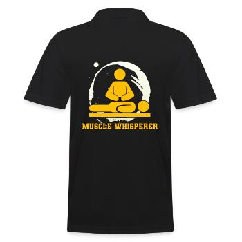 Muscle Whisperer Physiotherapist - Men's Polo Shirt - black - Back - Kai (181cm)