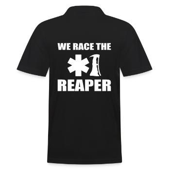 We Race The Reaper Sanitäter - Männer Poloshirt - Schwarz - Hinten - Kai (181cm)