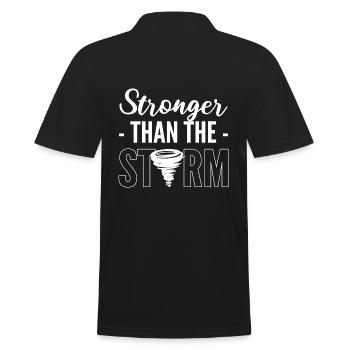 Stronger Than The Storm Wetterfrosch - Männer Poloshirt - Schwarz - Hinten - Kai (181cm)