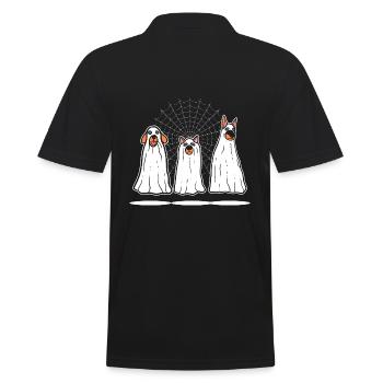 Lustiger Halloween -Hund Hundehalter - Männer Poloshirt - Schwarz - Hinten - Kai (181cm)