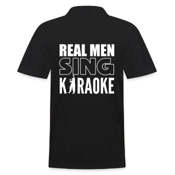 Lustiger Karaoke-Sänger Karaoke-Enthusiast - Männer Poloshirt - Schwarz - Hinten - Kai (181cm)