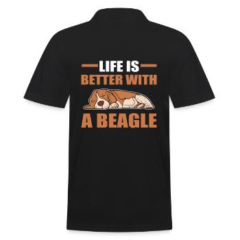 Life Is Better With A Beagle Pet Groomer - Men's Polo Shirt - black - Back - Kai (181cm)