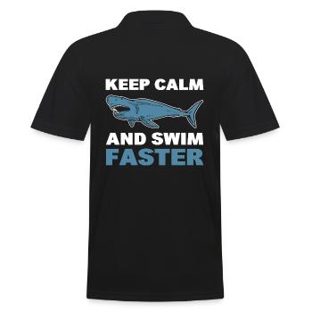 Keep Calm And Swim Faster Float - Men's Polo Shirt - black - Back - Kai (181cm)