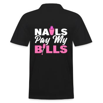 Nail Art Maniküre - Männer Poloshirt - Schwarz - Hinten - Kai (181cm)
