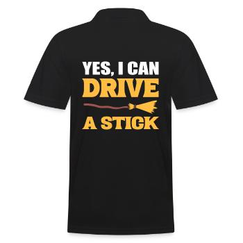Yes I Can Drive A Stick Straßenfeger - Männer Poloshirt - Schwarz - Hinten - Kai (181cm)