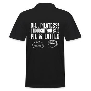 Kuchen & Lattes Pilates -Lehrer - Männer Poloshirt - Schwarz - Hinten - Kai (181cm)