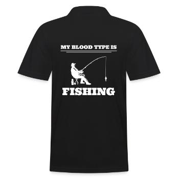 My Blood Type Is Fishing Angler - Männer Poloshirt - Schwarz - Hinten - Kai (181cm)