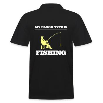 My Blood Type Is Fishing Angler - Männer Poloshirt - Schwarz - Hinten - Kai (181cm)