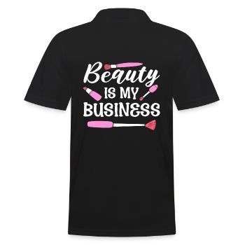 Beauty Is My Business Kosmetiker - Männer Poloshirt - Schwarz - Hinten - Kai (181cm)