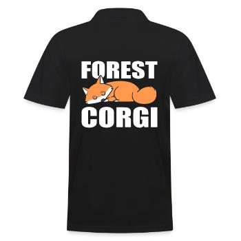 Forest Corgi Wildtierbiologe - Männer Poloshirt - Schwarz - Hinten - Kai (181cm)