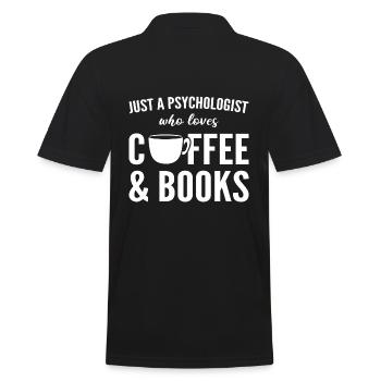 Kaffee & Bücher Buchliebhaber - Männer Poloshirt - Schwarz - Hinten - Kai (181cm)
