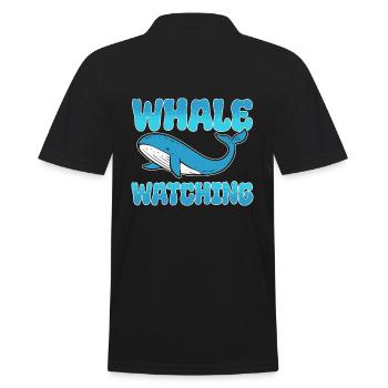 Whale Watching Wasserbiologe - Männer Poloshirt - Schwarz - Hinten - Kai (181cm)