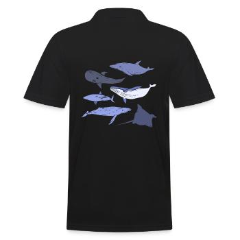 Meerestiere Walbiologe - Männer Poloshirt - Schwarz - Hinten - Kai (181cm)