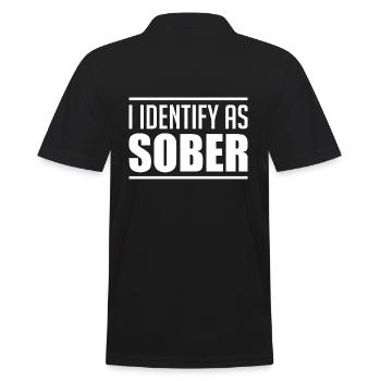 Ich identifiziere mich als nüchtern und stolz! - Männer Poloshirt - Schwarz - Hinten - Kai (181cm)