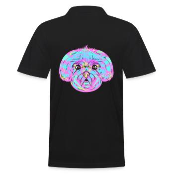 Colorful Dog Hundefrisör - Männer Poloshirt - Schwarz - Hinten - Kai (181cm)