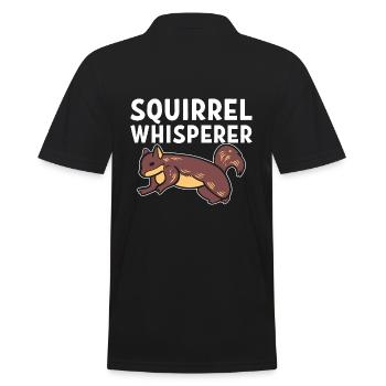 Squirrel Whisperer Eichhörnchen - Männer Poloshirt - Schwarz - Hinten - Kai (181cm)