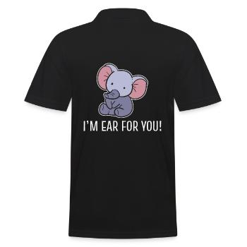 Elefant -Wortspiele Zookeeper - Männer Poloshirt - Schwarz - Hinten - Kai (181cm)