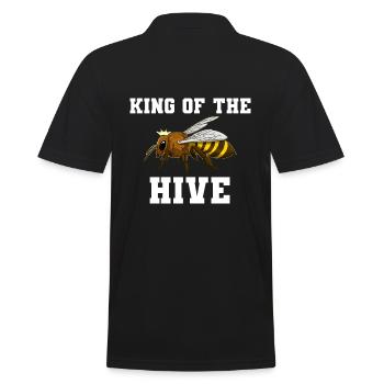 King Of The Hive Imker - Männer Poloshirt - Schwarz - Hinten - Kai (181cm)
