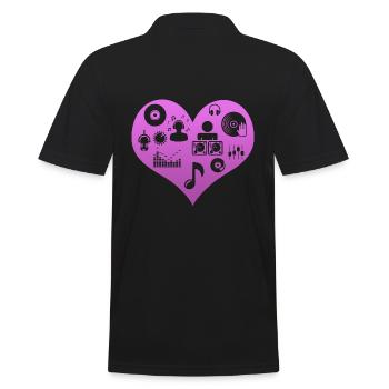DJ Herz Disc Jockey - Männer Poloshirt - Schwarz - Hinten - Kai (181cm)