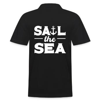 Ankersegeln Kapitän zur See - Männer Poloshirt - Schwarz - Hinten - Kai (181cm)