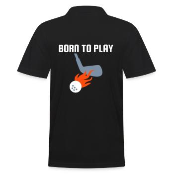 Né pour jouer au golf, clubs de golf, balle de golf, flammes - Polo Homme - noir - Dos - Kai (181cm)