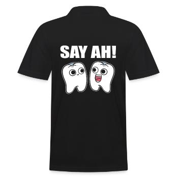 Say Ah! Kieferchirurgen - Männer Poloshirt - Schwarz - Hinten - Kai (181cm)
