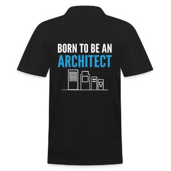Lustiger Architekt Designer - Männer Poloshirt - Schwarz - Hinten - Kai (181cm)