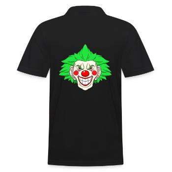 Gruseliger Clown Entertainer - Männer Poloshirt - Schwarz - Hinten - Kai (181cm)