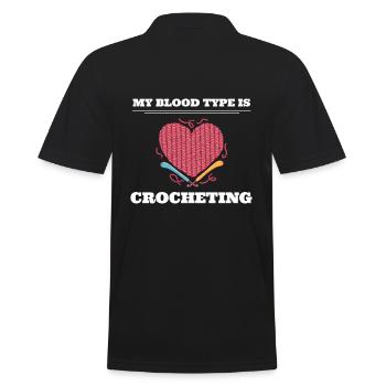My Blood Type Is Crocheting Häkelkünstler - Männer Poloshirt - Schwarz - Hinten - Kai (181cm)