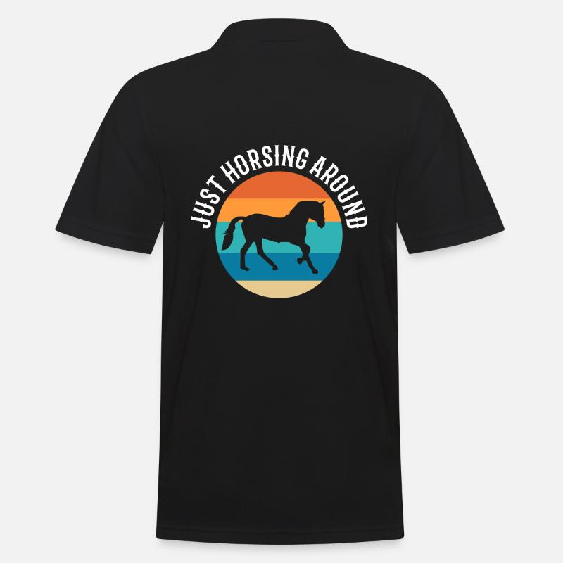 Just Horsing Around Reitlehrer - Männer Poloshirt - Schwarz