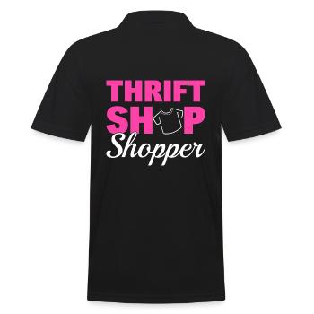 Sparsamer Liebhaber Einkaufssüchtig - Männer Poloshirt - Schwarz - Hinten - Kai (181cm)