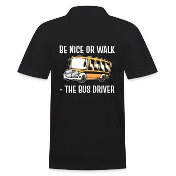 Schulbusfahrer Busbetreiber - Männer Poloshirt - Schwarz - Hinten - Kai (181cm)