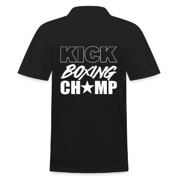 Kickboxing Champ Athlet - Männer Poloshirt - Schwarz - Hinten - Kai (181cm)