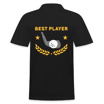 Meilleur joueur (clubs de golf, balle de golf, couronne de laurier) - Polo Homme - noir - Dos - Kai (181cm)