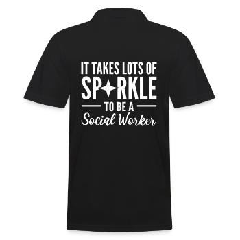 It Takes Lots Of Sparkle To Be A Social Worker - Männer Poloshirt - Schwarz - Hinten - Kai (181cm)