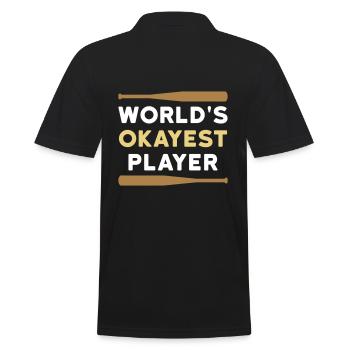 World's okayest player (two baseball bats) - Men's Polo Shirt - black - Back - Kai (181cm)